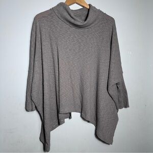 Free People Beach World Traveler Open Back Slub Turtleneck in taupe